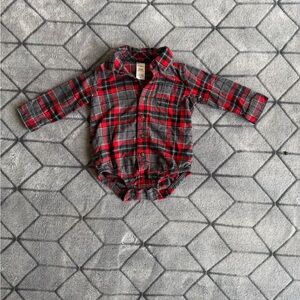 Carter's Red and Gray Checkered Onesie
